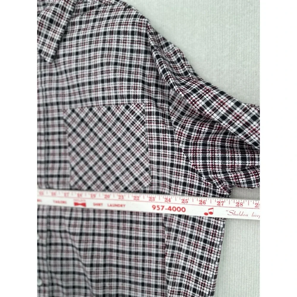 Vintage Haband Casual Joe Men's XL Plaid Pearl Snap Western Shirt Cotton 0434
